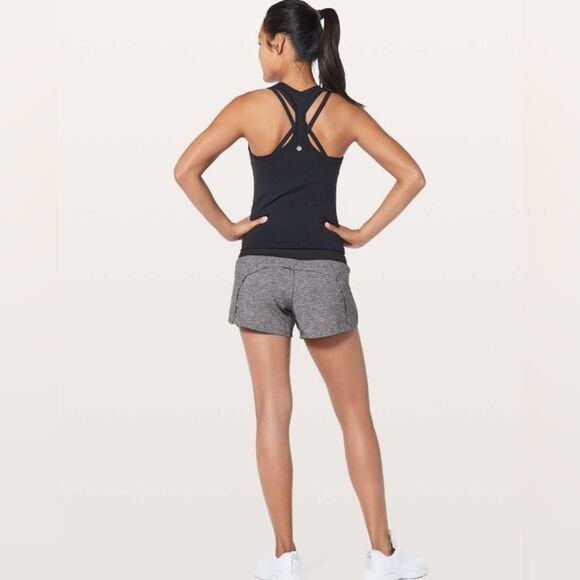 Lululemon Run Times Short II *4" Heather Lux Multi Black / Black (First Release) - Picture 2 of 8